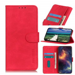Khazneh Texture rétro Texture PU + TPU Horizontal Horizontal Toam Coating avec porte-cartes et portefeuille pour iPhone 13 (rouge)