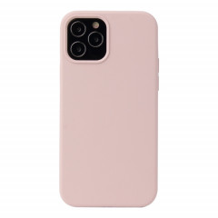 Couleur en silicone de couleur unie Cas de protection antichoc pour iPhone 13 (sable rose)