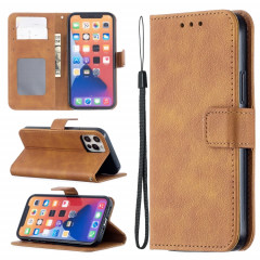 Longan Texture Horizontal Flip PU Coque en cuir PU avec support et carte de portefeuille et cadre de portefeuille et photo pour iPhone 13 (Brown)