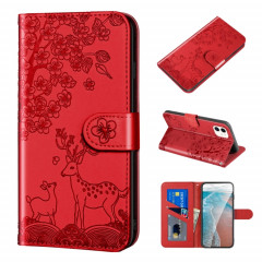 Cas de gaufrage SIKA Pattern Horizontal Boîtier en cuir PU avec support & carte de portefeuille et cadre de portefeuille et photo pour iPhone 13 (rouge)