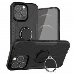 Armure Bear PC + Cas de protection TPU avec porte-bague pour iPhone 13 (noir)