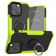Armure Bear PC + TPU Cas de protection avec porte-bague pour iPhone 13 Pro (vert)