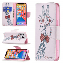 Table de dessin coloré Horizontal Flip Cuir Case avec porte-cartes et portefeuille pour iPhone 13 Pro (Deer)