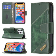 Pour iPhone 13 Couleur Couleur Color Crocodile Texture Horizontale Flip PU Housse en cuir PU avec portefeuille et porte-cartes (vert)
