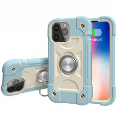 Hilicone antichoc + étui de protection PC avec porte-bague pour iPhone 13 (bleu de glace)