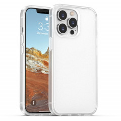 Sentez la peau dépoli PC + TPU Case antichoc avec bouton de couleur pour iPhone 13 Pro (Blanc)