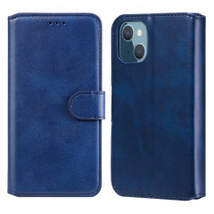 Texture de mollet classique PU + TPU Horizontal Flip Cuir Coating avec porte-cartes et portefeuille pour iPhone 13 mini (bleu)