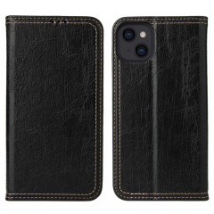 Fierre Shann Retro Tree Bark Texture PU Horizontal Horizontal Horizontal Boîtier avec porte-cartes et portefeuille pour iPhone 13 (noir)