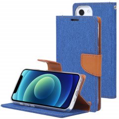 Diary Toile de Goosperie Texture Croix Texture Horizontale Étui en cuir à rabat horizontal avec porte-cartes et portefeuille pour iPhone 13 (bleu)