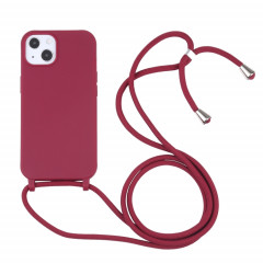 Couleurs de bonbons TPU Cas de protection avec lanière pour iPhone 13 mini (rouge)