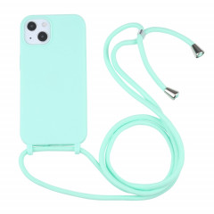 Couleurs Candy Couleurs TPU Cas protecteur avec lanière pour iPhone 13 Mini (vert menthe)