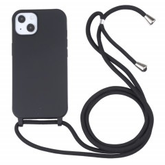 Couleurs de bonbons TPU Cas de protection avec lanière pour iPhone 13 Pro (Noir)