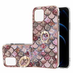Motif de galvanoplastie IMD TPU Case antichoc avec porte-bague en strass pour iPhone 13 mini (balances roses)