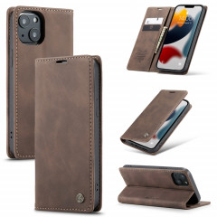 Caseme-013 Boîtier en cuir horizontal horizontal givré multifonctionnel avec fente et portefeuille et portefeuille pour iPhone 13 (café)