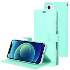 HOOSPERY Blue Moon Crazy Horse Texture Horizontale Flip Cuir Case avec support et portefeuille pour iPhone 13 (Vert menthe)