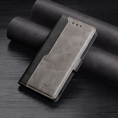 Texture rétro Contraste Couleur Couleur de couleur Horizontale Flip Cuir Toot avec porte-carte et portefeuille pour iPhone 13 PRO (Noir)