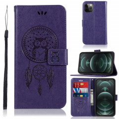 Étui de gaufrage à carillon à carillon à carreaux Horizontal Horizontal Flip Coating avec porte-carte et portefeuille pour iPhone 13 Pro (violet)