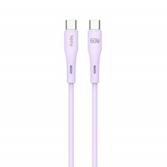 Câble de données en silicone TOTU BT-022 Skin Sense Series Type-C vers Type-C, longueur : 1 m (violet)
