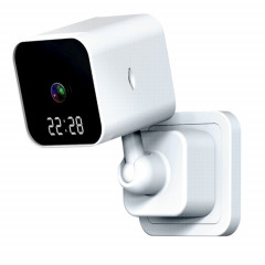 Caméra WiFi DP27 1080P avec carte de prise d'horloge, prise en charge de l'interphone vocal bidirectionnel et de la surveillance mobile, spécification : prise UE (blanche)