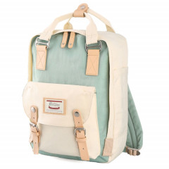 Mode sac à dos de voyage décontracté pour ordinateur portable sac étudiant avec poignée, taille: 38 * 28 * 15 cm (bleu glacier + ivoire)