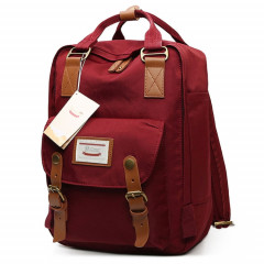 Mode sac à dos de voyage décontracté pour ordinateur portable sac étudiant avec poignée, taille: 38 * 28 * 15 cm (vin rouge)