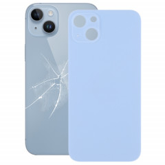 Couvercle de batterie arrière en verre pour grand trou de caméra de remplacement facile pour iPhone 14 (bleu)