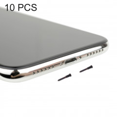 10 PCS iPartsAcheter pour iPhone X vis de port de charge (noir)