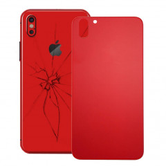 pour coque arrière en verre pour iPhone X (rouge)