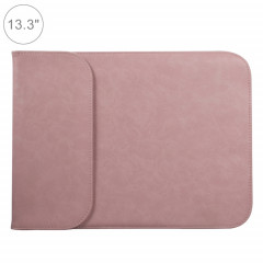 13.3 pouces PU + sac en nylon pour ordinateur portable Sac pochette pour ordinateur portable, pour MacBook, Samsung, Xiaomi, Lenovo, Sony, Dell, ASUS, HP (rose)