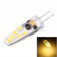 G4 2W 180LM ampoule de maïs, 12 LED SMD 2835 silicone, DC 12V, petite taille: 4.1x1x1cm (blanc chaud)