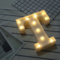 Lumière anglaise décorative de forme de lettre de l'alphabet T, lumière sèche chaude accrochante à LED