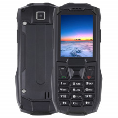 Téléphone robuste Rugtel R2C, IP68 étanche à la poussière antichoc, 2,4 pouces, MTK6261D, batterie 2500 mAh, SOS, FM, double SIM (noir)