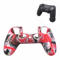 Étui de protection en silicone antidérapant pour Sony PS4 (rouge + noir)