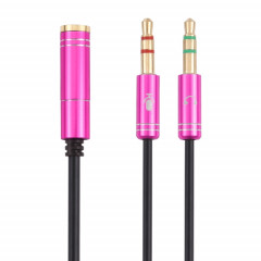 Câble adaptateur mâle de 3,5 mm à 2 x 3,5 mm (rouge rose)