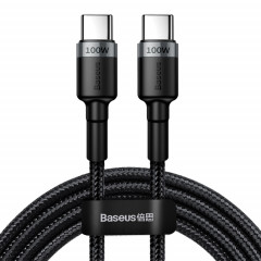 Câble de chargement Flash USB-C / Type-C PD 2.0 100W Baseus Cafule Series, Longueur: 2m (Noir Gris)
