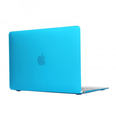 Boîtier de protection en plastique dur transparent translucide givré pour Macbook 12 pouces (bleu)