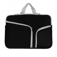 Double poche Zip sac à main pour ordinateur portable sac pour Macbook Pro 15 pouces (noir)