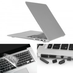 ENKAY pour Macbook Air 11,6 pouces (version US) / A1370 / A1465 Hat-Prince 3 en 1 Coque de protection en plastique dur avec protection de clavier et prise de poussière de port (argent)