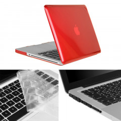 ENKAY pour Macbook Pro 15,4 pouces (US Version) / A1286 Chapeau-Prince 3 en 1 Crystal Hard Shell Boîtier de protection en plastique avec clavier de garde & Port Dust Plug (Rouge)
