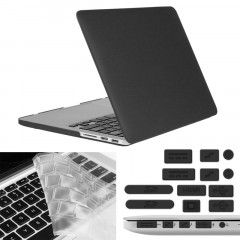 ENKAY pour Macbook Pro Retina 13,3 pouces (version US) / A1425 / A1502 Hat-Prince 3 en 1 givré Hard Shell étui de protection en plastique avec Keyboard Guard & Port poussière Plug (Noir)