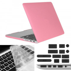 ENKAY pour Macbook Pro Retina 15,4 pouces (version US) / A1398 Hat-Prince 3 en 1 Coque de protection en plastique dur avec protection de clavier et prise de poussière de port (rose)