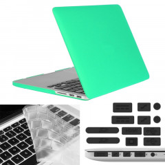 ENKAY pour Macbook Pro Retina 15,4 pouces (version US) / A1398 Hat-Prince 3 en 1 coque de protection en plastique dur givré avec clavier de protection et prise de poussière de port (vert)