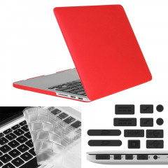 ENKAY pour Macbook Pro Retina 15,4 pouces (version US) / A1398 Hat-Prince 3 en 1 Coque de protection en plastique dur avec protection de clavier et prise de poussière de port (rouge)