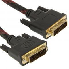 Fil Nylon DVI-D Dual Link 24 + 1 Broches Mâle à Mâle M / M Câble Vidéo, Longueur: 3m