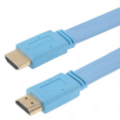 1.4 Version Câble plaqué or HDMI à HDMI 19 broches, Support Ethernet, 3D, 1080P, TV HD / Vidéo / Audio, etc., Longueur: 0,5 m (Bleu)