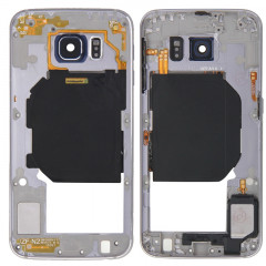 iPartsBuy Retour Plaque Boîtier Caméra Lens Remplacement du Panneau avec des Touches Latérales et Buzzer Ringer Haut-Parleur pour Samsung Galaxy S6 / G920F (Gris)