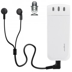 Enregistreur vocal numérique WR-16 Mini Professional 16 Go avec clip de ceinture, format d'enregistrement WAV de soutien (blanc)