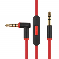 ZS0087 Câble d'écouteur mâle de 3,5 mm à mâle avec micro et câble contrôlé par câble: 1,4 m (noir rouge)
