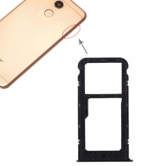 Bac Carte SIM + Bac Carte SIM / Bac Micro SD pour Huawei Honor V9 Play (Noir)
