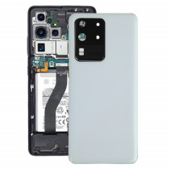 Coque arrière de batterie pour Samsung Galaxy S20 Ultra avec cache d'objectif d'appareil photo (blanc)